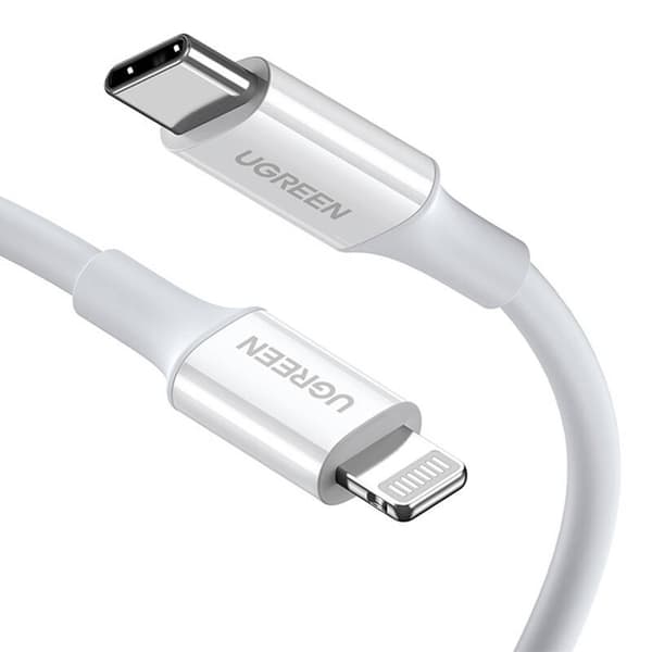 UGREEN US171 USB-C til Lightning-kabel, 3A, 0,25m (hvid)