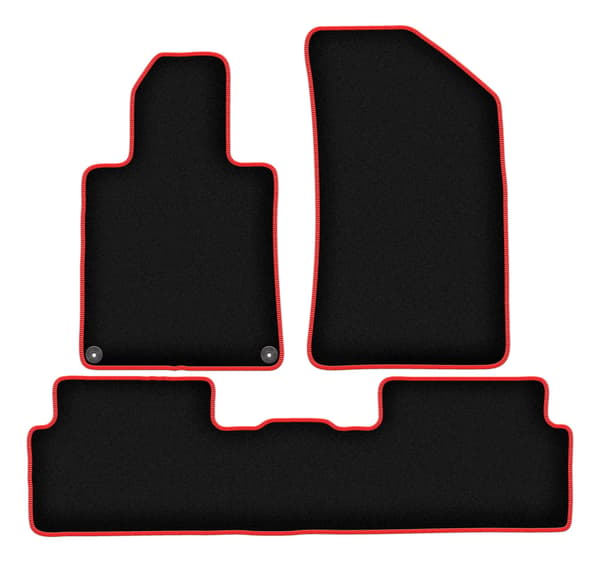 Velour gulvmåtter med rød kant til Peugeot 508 RXH bagage (2010-2018)