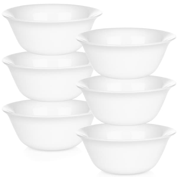 Hvide glaskåle 300 ml 6 stk.