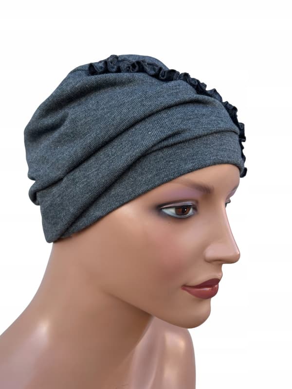 KALINA dameturban i basalt af sweaterviskose, også efter kemoterapi
