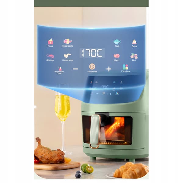 Airfryer oliefri 5L 1400W 8 programmer panel