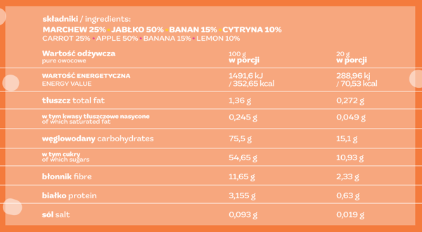 Karkittomat terveelliset hedelmäkarkit - appelsiini - 20 g