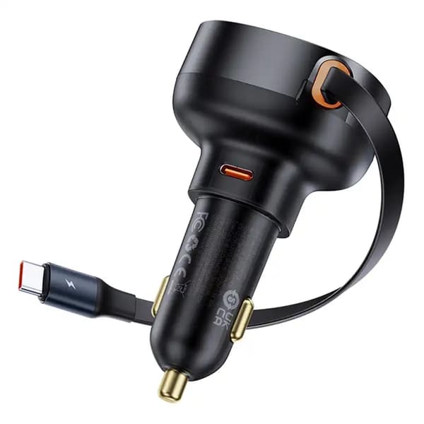 Baseus Enjoyment Pro biloplader med USB-C-kabel, 60W (sort)