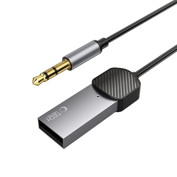TECH-PROTECT ULTRABOOST BLUETOOTH AUX -ÄÄNISOVITINKAAPELI HARMAA