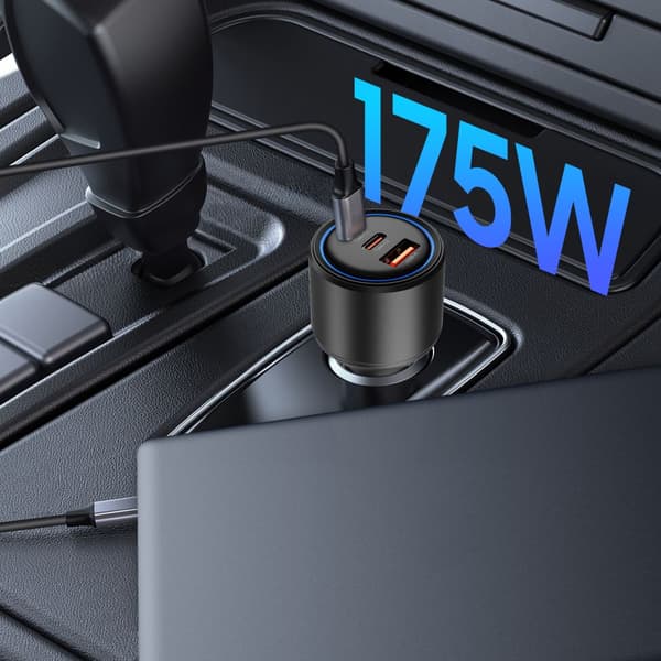 TECH-PROTECT CC04 3-PORTARS BILLADDARE PD175W SVART