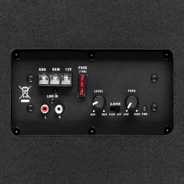 Peiying 10" bilsubwoofer 200 W bastubakabinetskabsluttet undersystem
