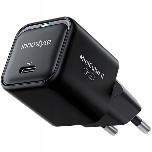 INNOSTYLE HURTIGOPLADER CUBE USB-C 20W USB TYPE C GAN II TIL IPHONE LED
