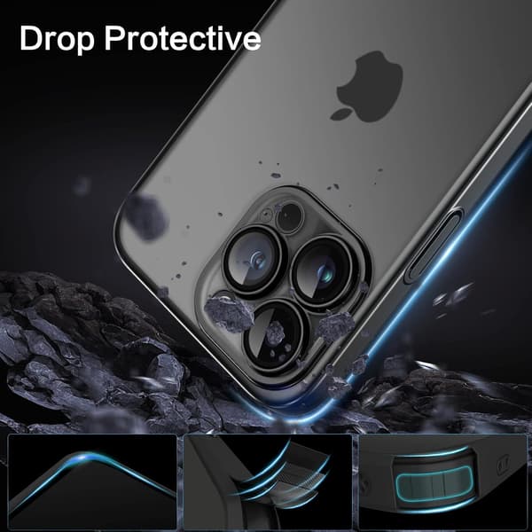 ETUI TIL APPLE IPHONE 14 PRO MAX KLAR SORT RAMME A2894 A2651