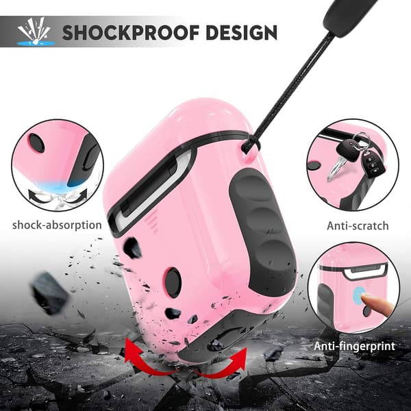 HÅRDT SILIKONEETUIS TIL AIRPODS 1/2 PINK SORT