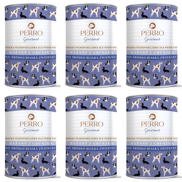 PERRO Gourmet Fasan med Pære vådfoder til hunde 6 x 400 g