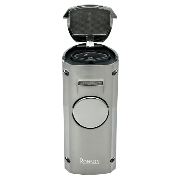 Ronson Volcano Graphite 4 Jet Lighter med Cigarpuncher