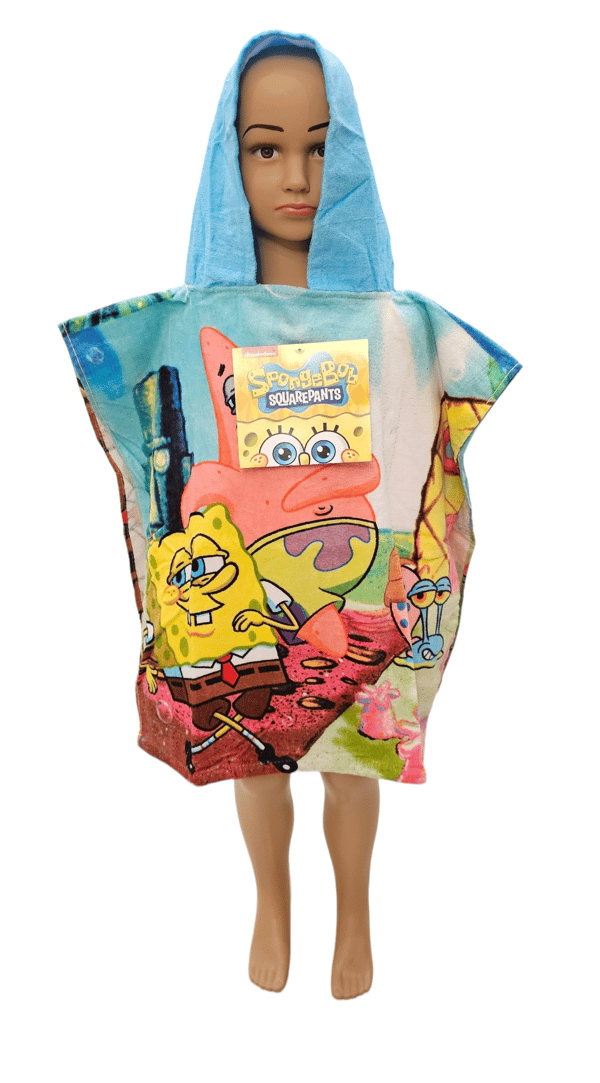 Svampbob Barn Badkläder med Huva Poncho