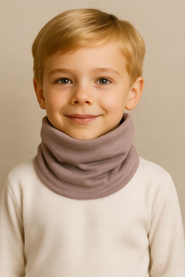 Børnehalstørklæde, halstørklæde, fra 9 år, UNIVERSAL, efterår-vinter, MØRK BEIGE