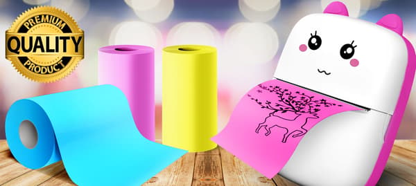 3x FARVEDE TERMOPAPIRRULLER TIL MINIPRINTERE
