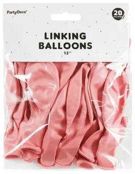 Balloner med forbindelse 33 cm lyserød 20 stk.