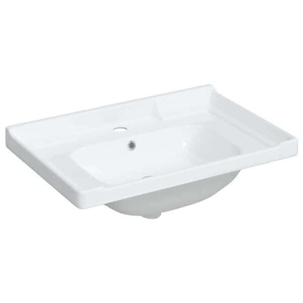 vidaXL håndvask, hvid, 71x48x23 cm, rektangulær, keramik