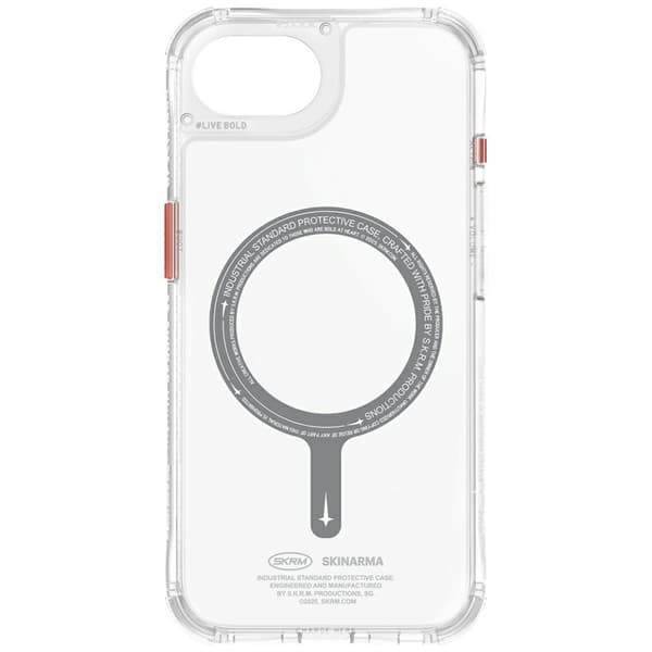 Skinarma Saido MagSafe -kotelo iPhone 16e:lle, läpinäkyvä