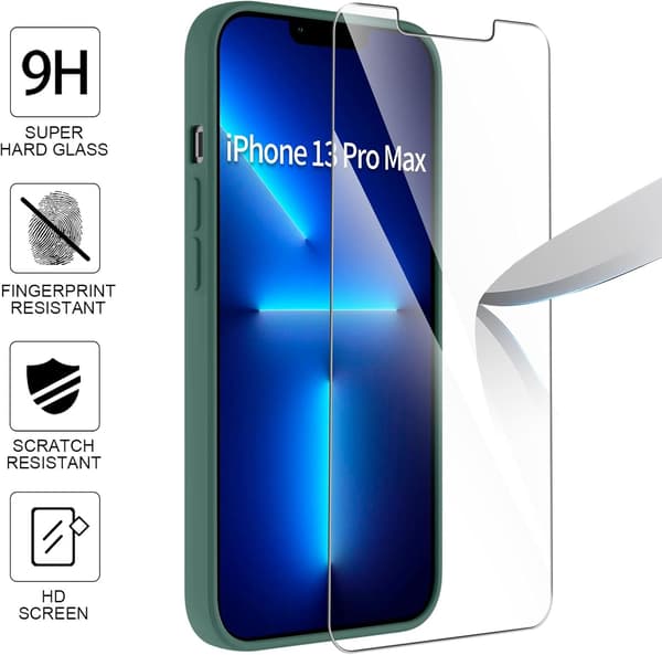 ETUI TIL APPLE IPHONE 13 PRO MAX FORSTÆRKET SILIKONE + 2 STK. HÆRDET GLAS