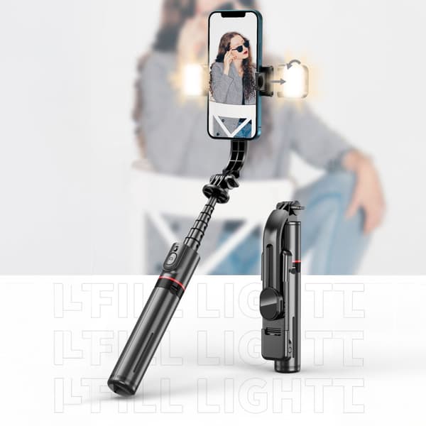 TECH-PROTECT L05S BLUETOOTH-SELFIEKEPPIJALKA JA LED-VALO MUSTA
