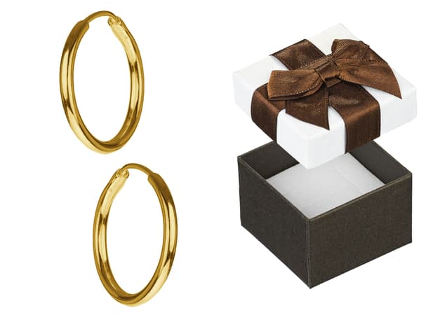 Guldörhängen Små ringar för kvinnor Flickor Silver Förgyllda 1cm