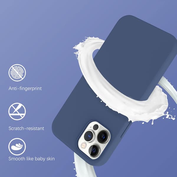 ETUI TIL APPLE IPHONE 12 PRO MAX MARINEBLÅ SILIKONE LYSETUI A2342