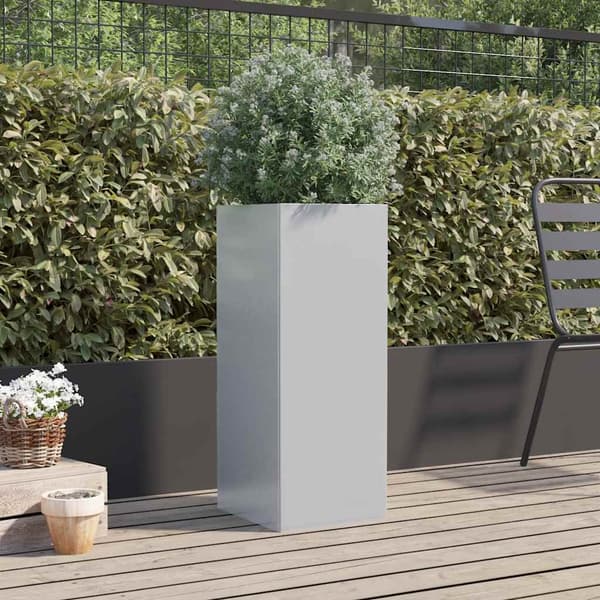 vidaXL Kruka, Silver, 32x29x75 cm, Galvaniserat stål