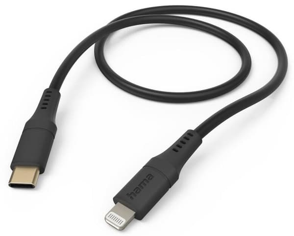 HAMA Lataava/data Flexible USB-C - Lightning 1.5m Musta