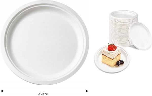 Tallrik ECO av sockerrör 23cm 50st