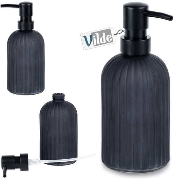 Musta lasinen saippuadispenseri 400 ml