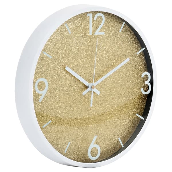 Vægur guld hvid 29,5 cm
