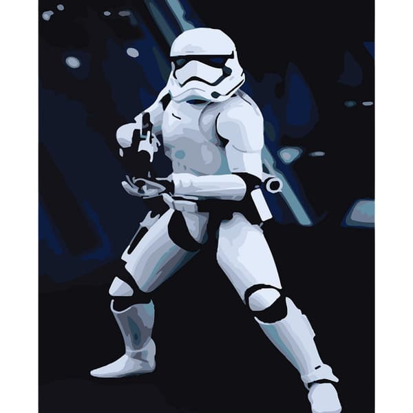 MALING EFTER TAL MED RAMME Billeder til maleri - Stormtrooper 40 x 50 cm