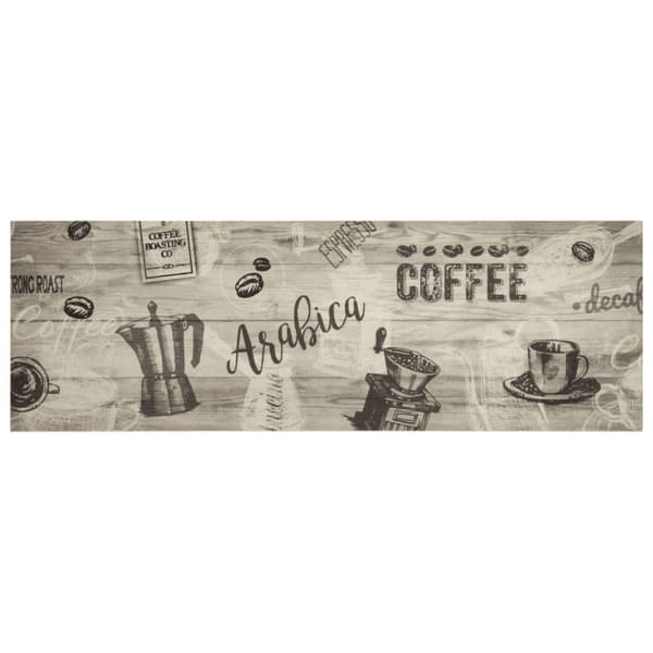 vidaXL Köksmatta kaffemönster, grå, 60x180 cm, sammet