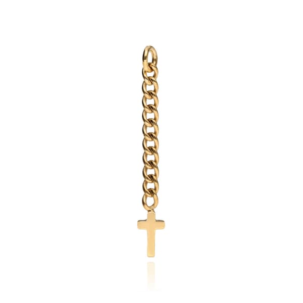 Titanium kors vedhængskæde - guld - D-091 22 mm
