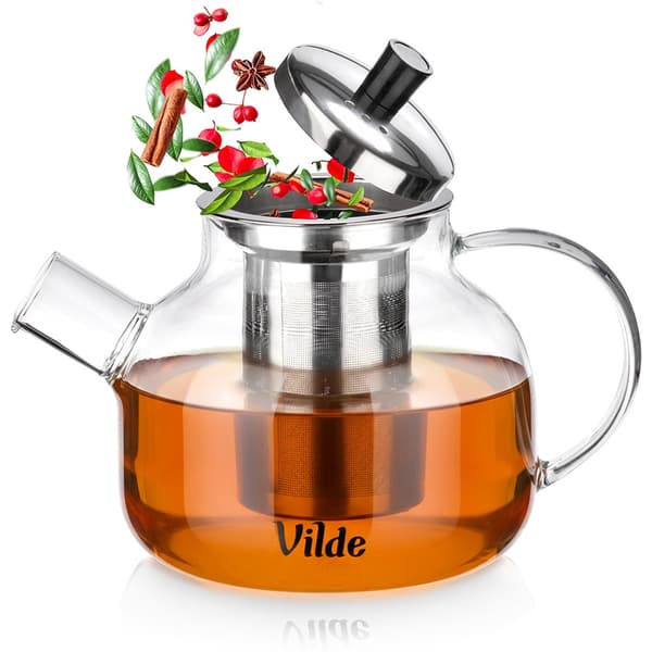 Värmetålig glaskanna med teinfuser 850 ml
