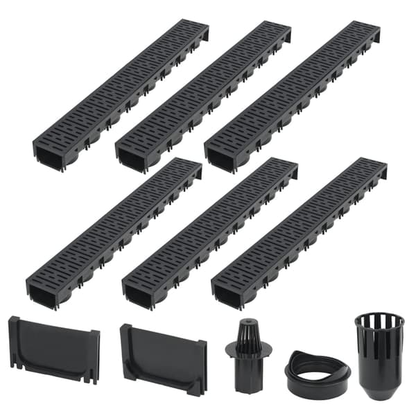 vidaXL afløbsrender, 6 stk., plastik, 6 m