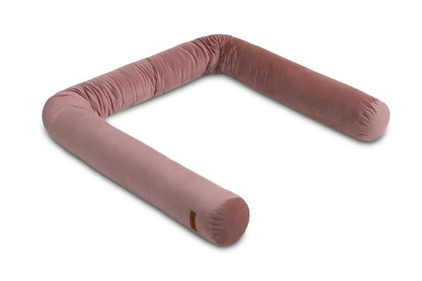 Samettinen pinnasängyn suojarulla, pinkki