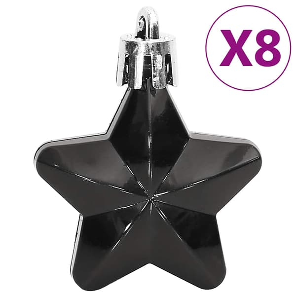 vidaXL 111-delars julgranskulor, svart, polystyren