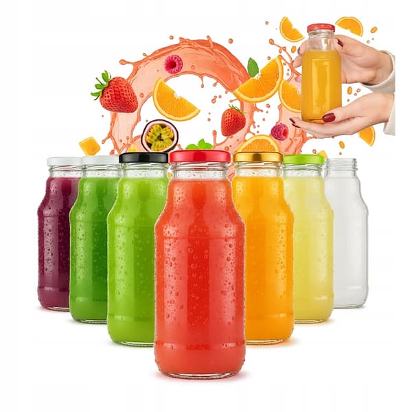 50x Glasjuiceflaskor Nalle Puh 330ml + GLASLOCK