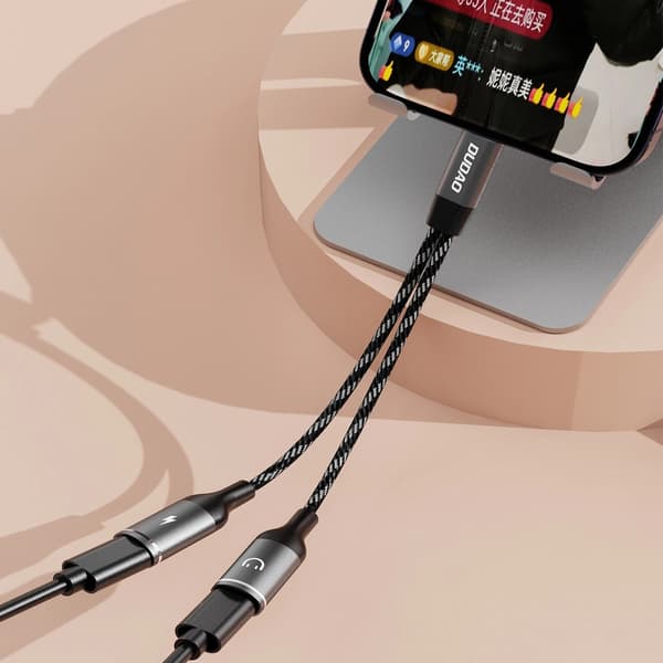 Dudao L13C+ 2i1 USB-C Adapter - Grå