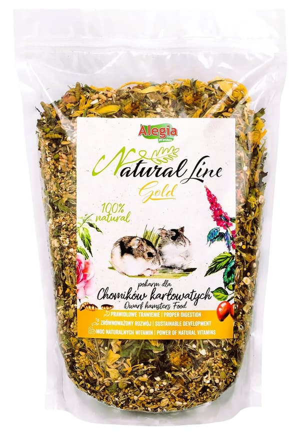 Alegia | Gold Natural Line | Foder til dværghamstere - Foder til dværghamstere 500 g