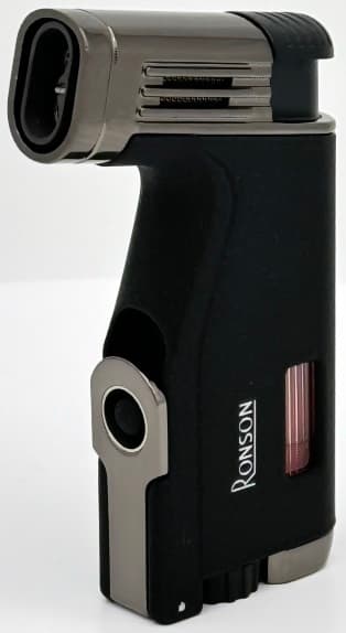 Ronson Breeze RGL120 Crackle Black 2 Jet Lighter med Puncher