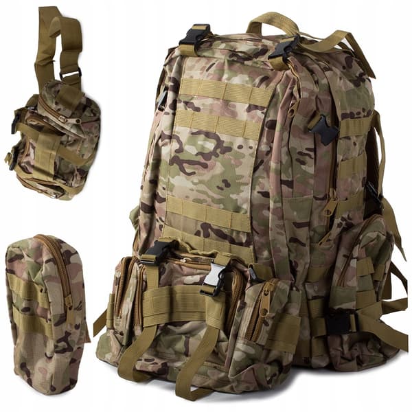 Militär ryggsäck 45L kamouflage ljus
