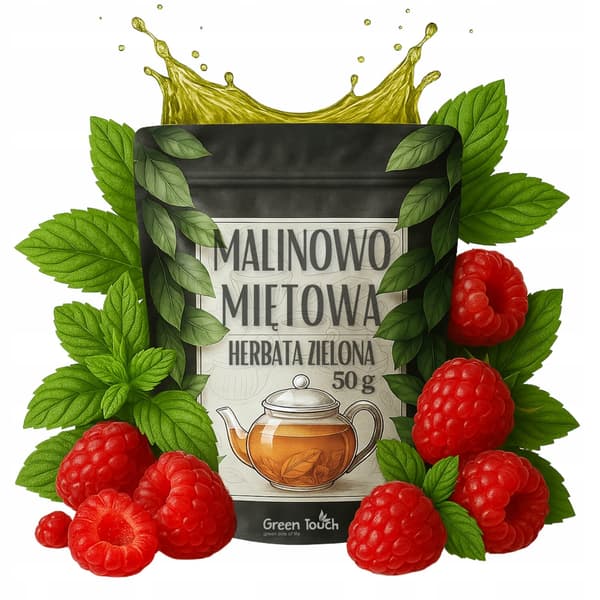 Vihreä tee vadelma-minttu 50 g vadelmalla ja piparmintulla