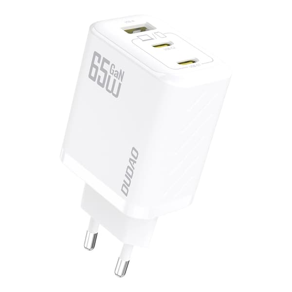 Dudao A29 65W GaN Vægoplader 2 x USB-C + 1 x USB-A - Hvid