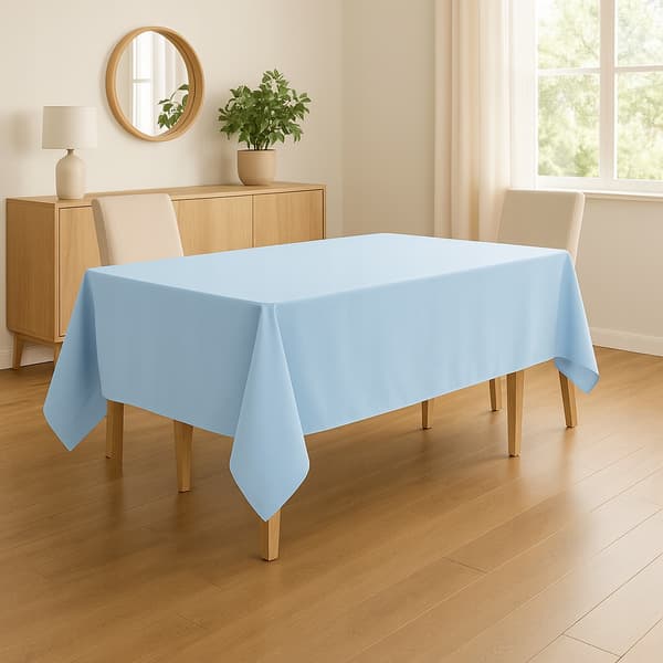 fläckbeständig rektangulär bordsduk för bord polyester tjock 280x170cm ljusblå