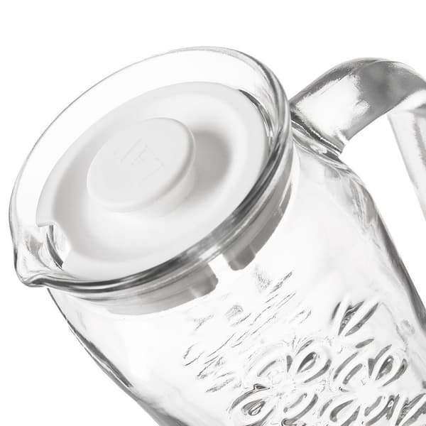 Lasinen kannu kannella 1,2 l