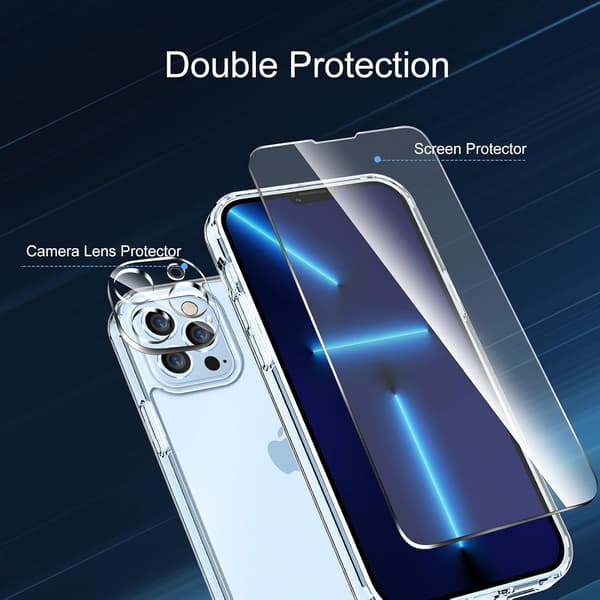 SILIKONE ETUI TIL APPLE IPHONE 13 PRO MAX 6,7" + 2x HÆRDET GLAS