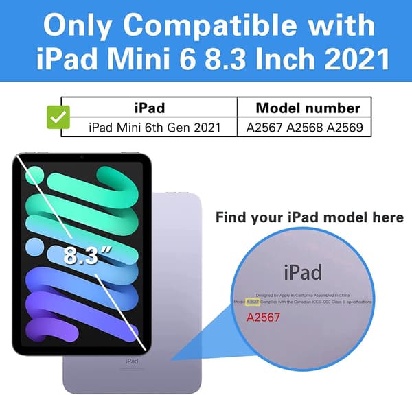 BLÅTT VIKBART FODRAL FÖR IPAD MINI 6 8,3 TUM 2021