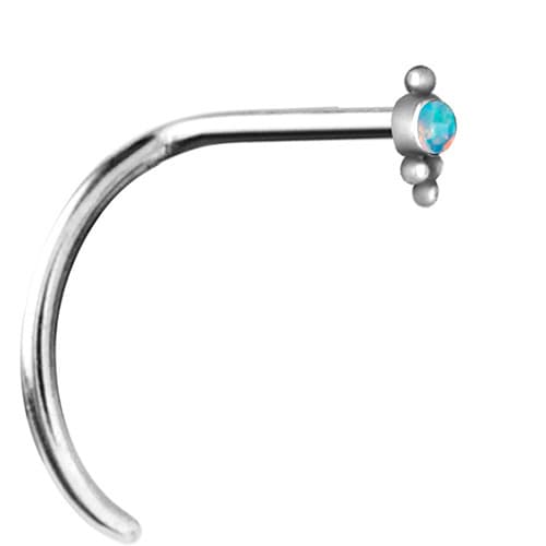 Nässtift med ljusblå opal - silver - NS-023 0.8/6.5