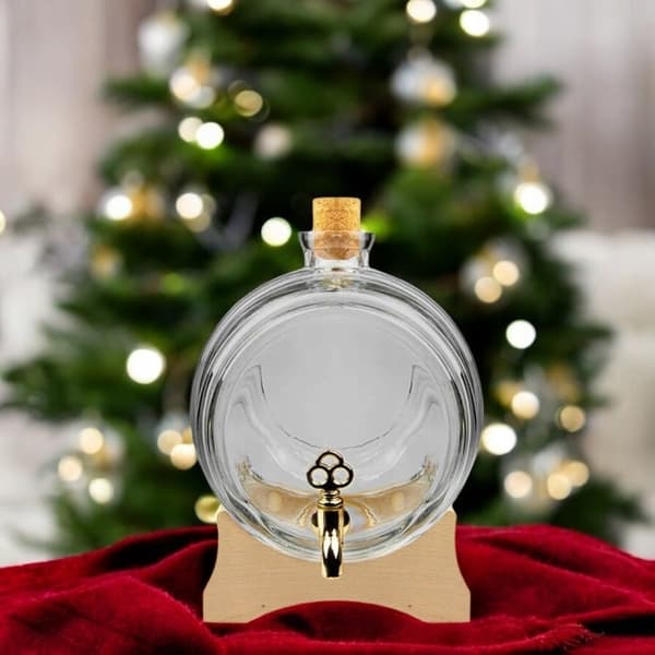 GLASFATT 5L GRÅTT fatfat med kran Julklapp